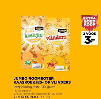 Jumbo Jumbo roomboter kaaskoekjes- of vlinders aanbieding