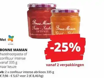 Bonne maman hazelnootpasta of confituur intense