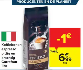 Carrefour Koffiebonen espresso pittig en krachtig 1kg aanbieding