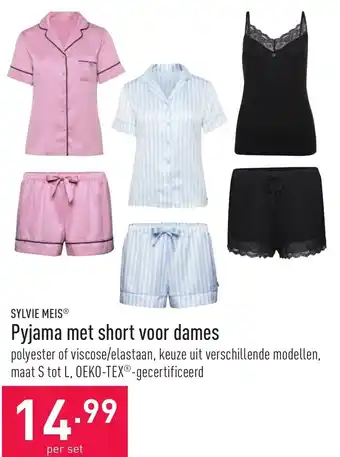 ALDI Sylvie Meis Pyjama met short voor dames aanbieding