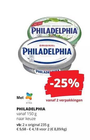 Spar Colruyt Philadelphia aanbieding