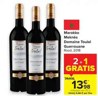 Carrefour Marokko meknes domaine toulal guerrouane 75 cl aanbieding