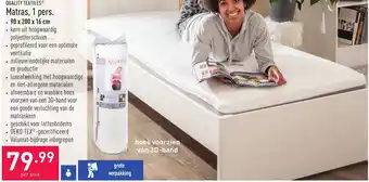 ALDI Quality Textiles Matras 90*200 cm aanbieding