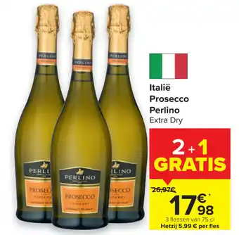 Carrefour Italie prosecco perlino 75 cl aanbieding