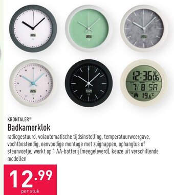 ALDI Krontaler Badkamerklok aanbieding