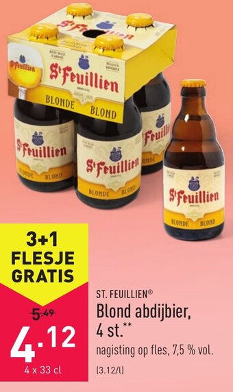 ALDI St. Feuillien Blond abdijbier 4*330ml aanbieding