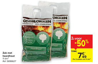Carrefour Zak met haardhout aanbieding
