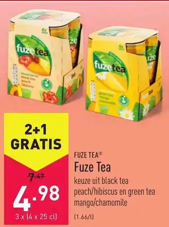 ALDI Fuze Tea 3*(4*250ml) aanbieding