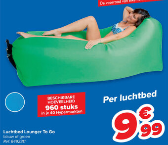 Carrefour Luchtbed lounger to go aanbieding