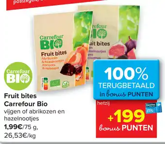 Carrefour Fruit bites 75 gram aanbieding