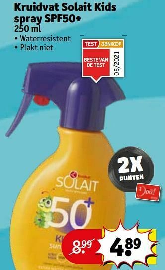 Kruidvat Kruidvat solait kids spray spf50+ aanbieding