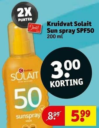 Kruidvat Kruidvat solait sun spray spf50 aanbieding