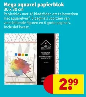 Kruidvat Mega aquarel papierblok aanbieding