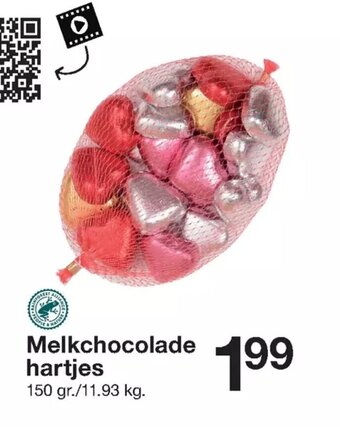 Melkchocolade hartjes