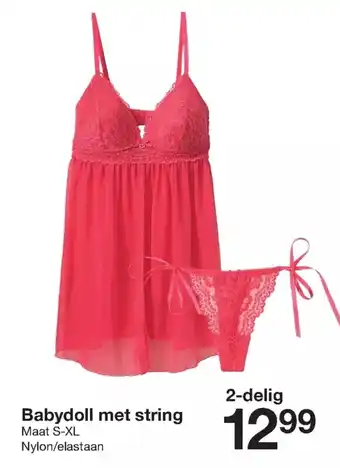 Zeeman Babydoll met string S-XL aanbieding