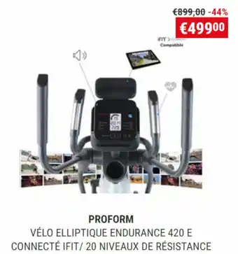 Decathlon Proform Velo Elliptique Endurance 420 E Connecte Ifit/20 Niveaux De Resistance aanbieding