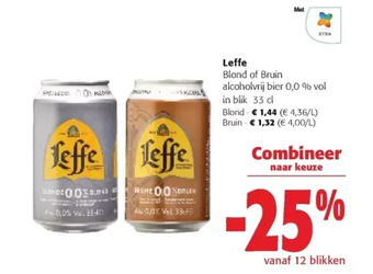 Colruyt Leffe blond of bruin alcoholvrij bier 0,0 6 vol blond aanbieding