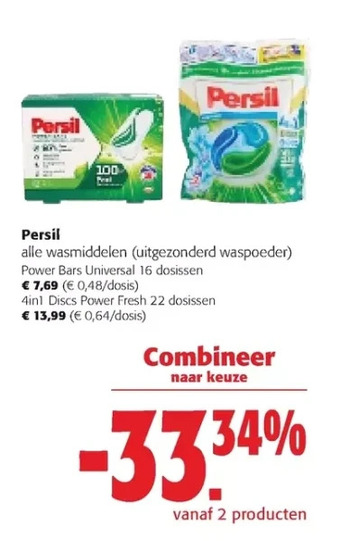 Colruyt Persil power bars universal 16 dosissen aanbieding