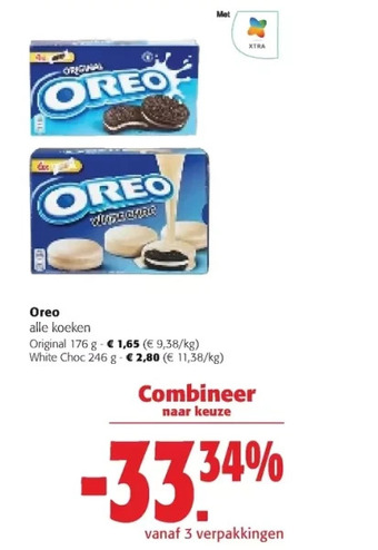 Colruyt Oreo alle koeken original 176 g aanbieding