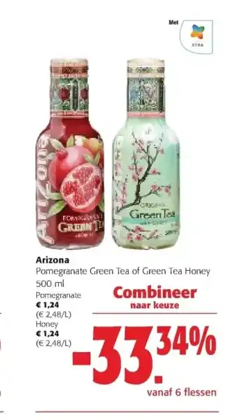 Colruyt Arizona pomegranate green tea of green tea honey 500 ml aanbieding