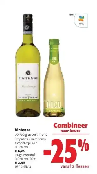 Colruyt Vintense volledig assortiment cépages' chardonnay alcoholvrije wijn aanbieding