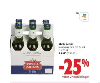 Colruyt Stella artois alcoholvrij bier 0,0 % vol 6x 25 c aanbieding