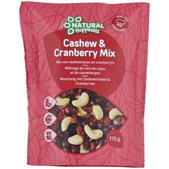 Action Natural Happiness cashew & cranberry mix aanbieding