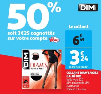 Auchan Collant diam's voile galbe dim aanbieding