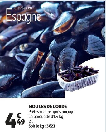 Auchan Moules de corde 1,4kg aanbieding