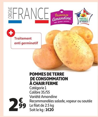 Pommes de terre de consommation a chair ferme