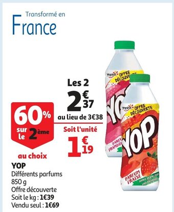 Auchan YOP differents parfums 850g aanbieding
