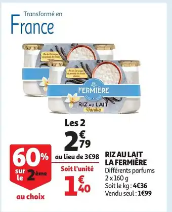 Riz au lait la fermiere 2 x 160g