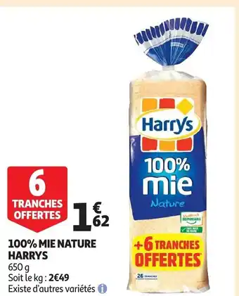 Auchan 100% mie nature harrys 650g aanbieding