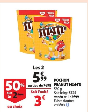 Pochon peanut M&M's 550g