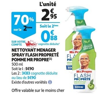 Nettoyant menager spray flash proprete pomme mr propre 500ml