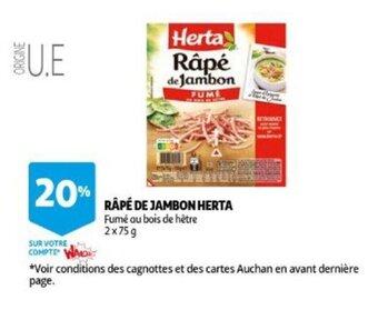 Auchan Rape de jambon herta 2 x 75g aanbieding