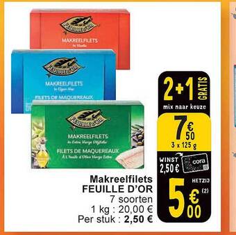 Cora Makreelfilets feuille d'or aanbieding