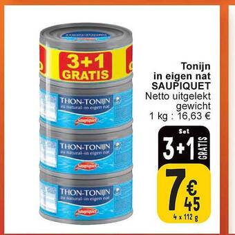 Cora Tonijn in eigen nat saupiquet aanbieding