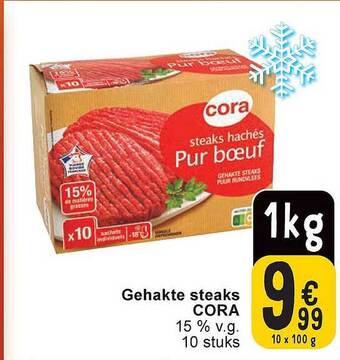 Cora Gehakte steaks aanbieding