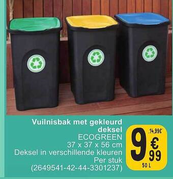 Cora Vuilnisbak met gekleurd deksel aanbieding