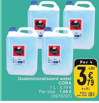 Cora Gedemineraliseerd water aanbieding