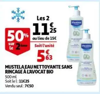 Mustela Eau Net Toyante Sans Rincage A L'avocat Bio 500ml