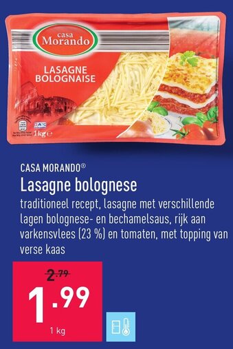 ALDI Casa Morando Lasagne bolognese aanbieding