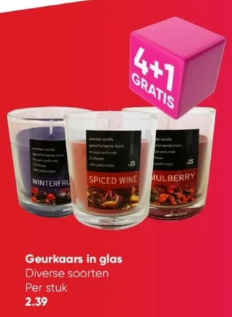 Big Bazar Geurkaars in glas aanbieding