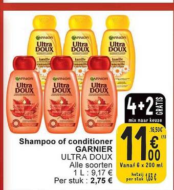 Cora Shampoo of conditioner garnier ultra doux aanbieding