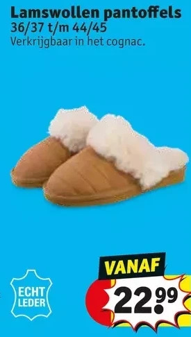 Kruidvat Lamswollen pantoffels aanbieding