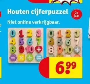 Kruidvat Houten cijferpuzzel aanbieding