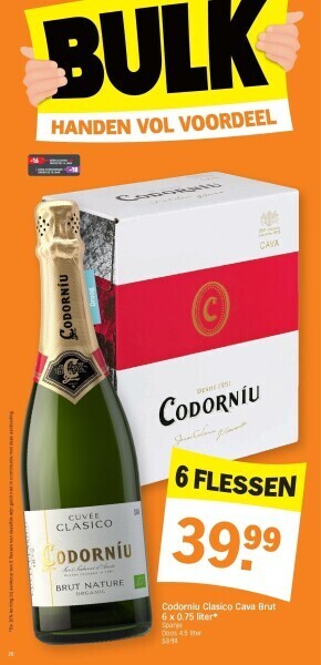 Codorníu clasico cava brut 6 x 0.75 liter