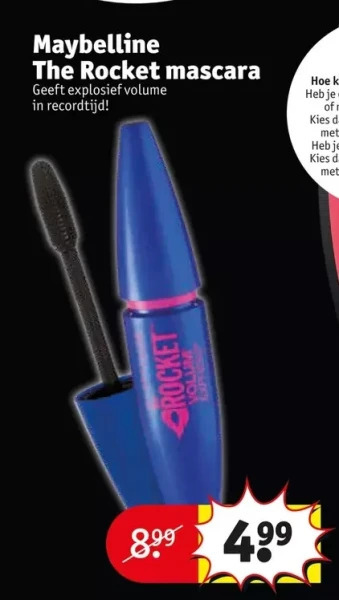 Kruidvat Maybelline the rocket mascara aanbieding