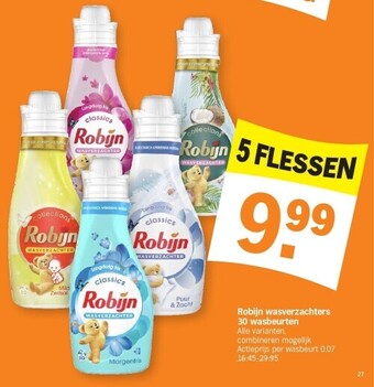 Albert Heijn Robijn wasverzachters 30 wasbeurten aanbieding